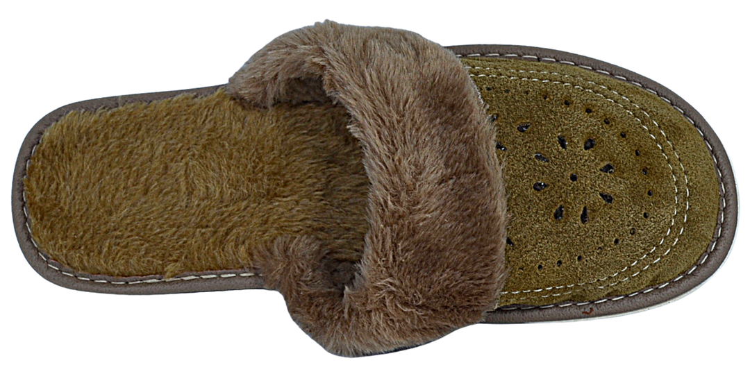 Melia - Ladies home comfy scuffs - Reindeer Leather