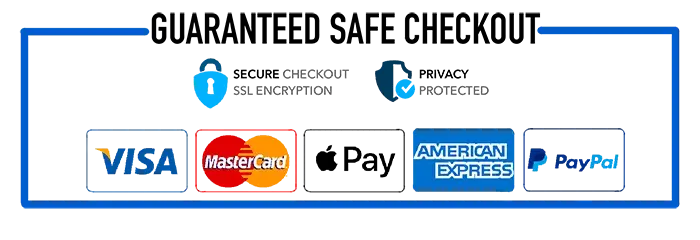 Guaranteed safe checkout. Visa, Mastercard, American Express, PayPal accepted.