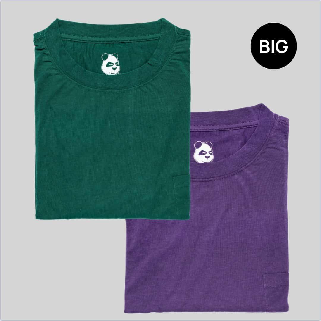 Big Men's Pocket Crew Neck 2-Pack Bamboo Viscose T-Shirt Bundle 2XL-8XL - Save 10%