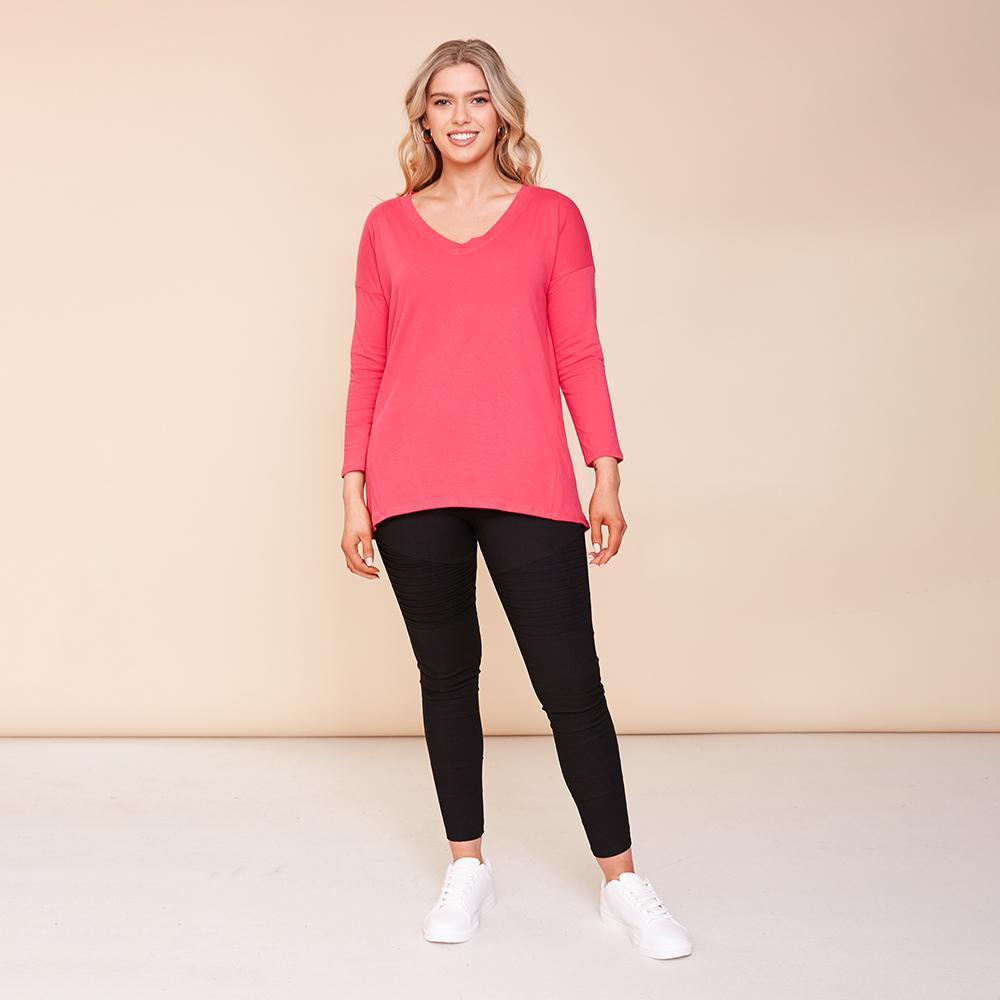 Riley V Neck Top (Pink)
