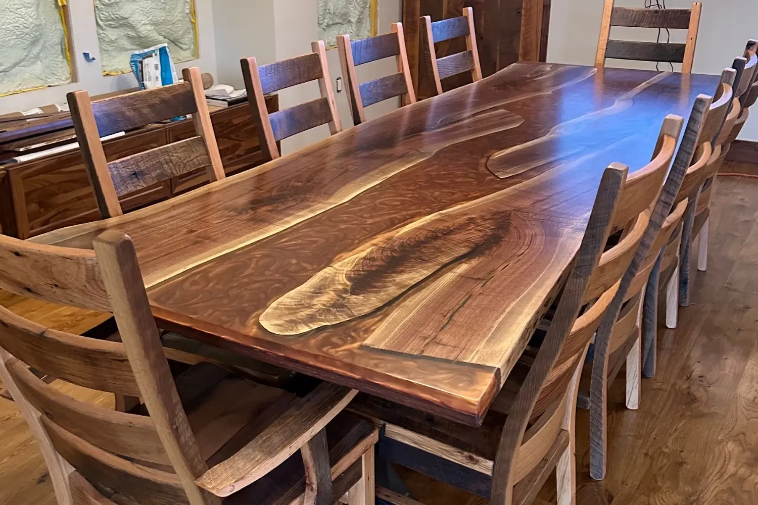 live edge river dining table