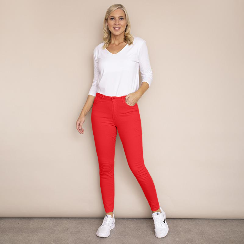 Kylie Cotton Trousers (Red)