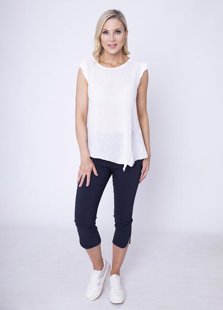 Side Tie Frill Top