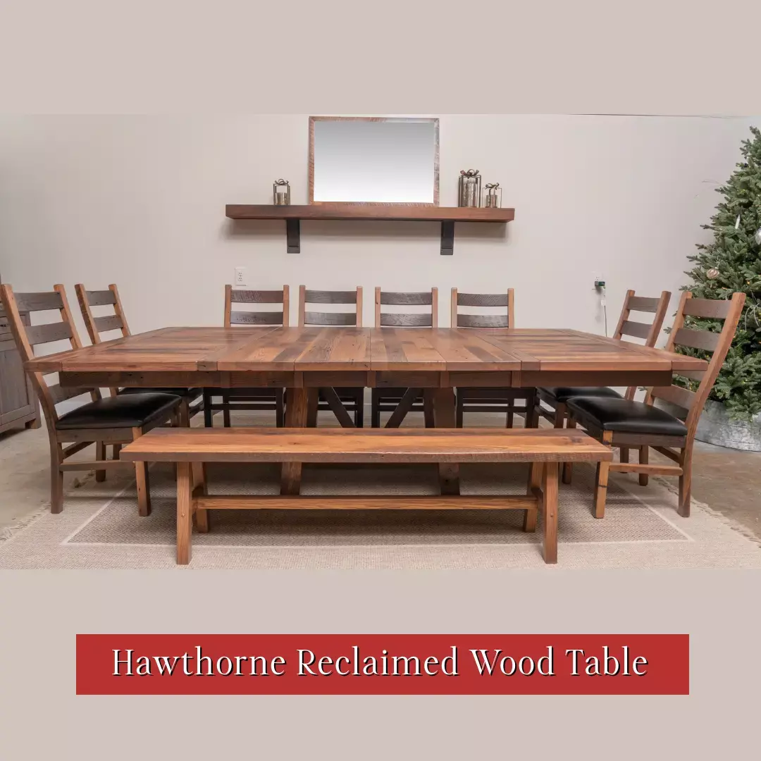 reclaimed wood extended table