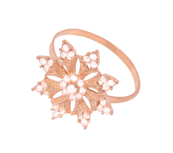Rose Gold Snowflake Napkin Ring