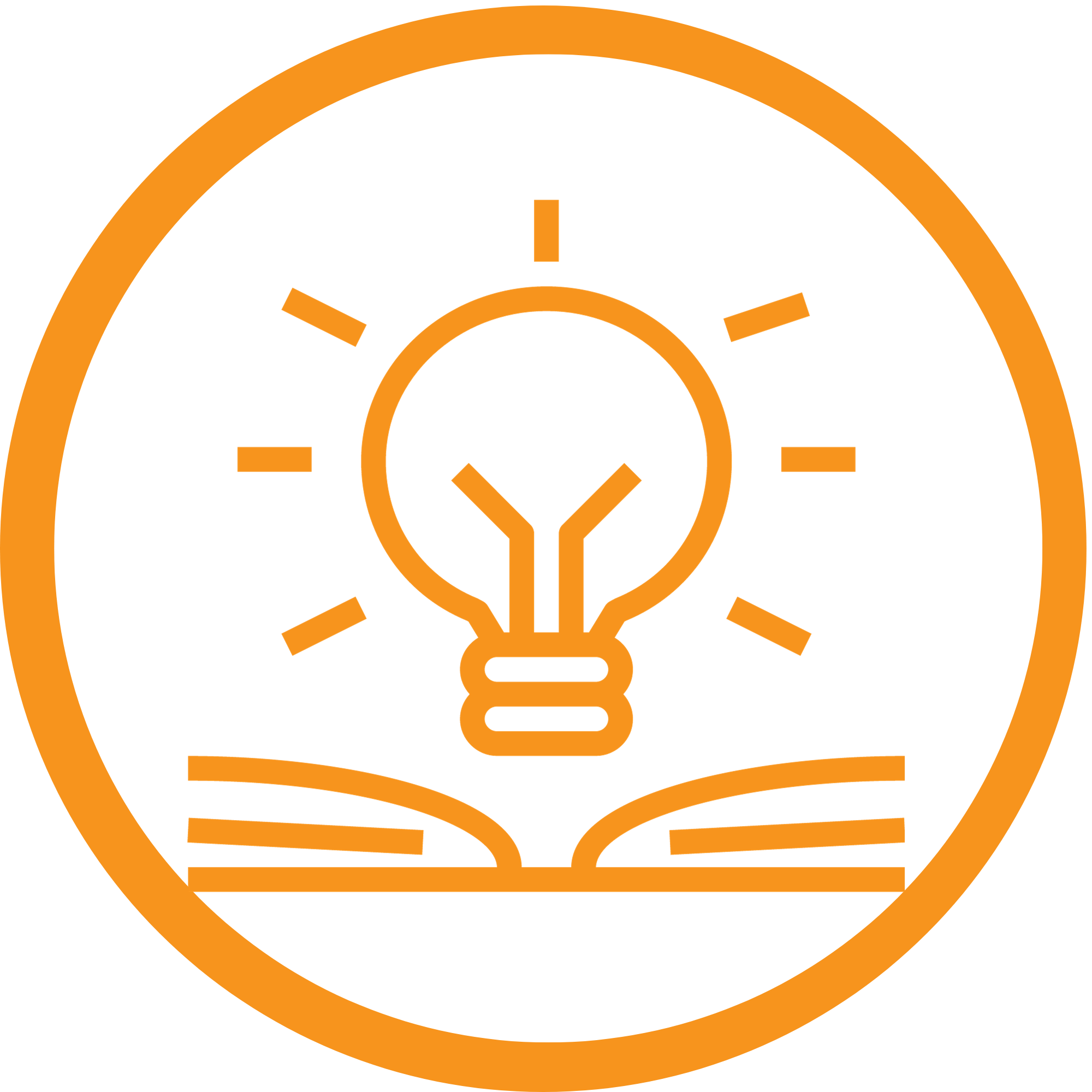 Icon of lightbulb with book