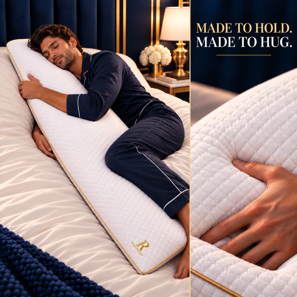 Adjustable Memory Foam Body Pillow – 20 x 54 | Royal Therapy