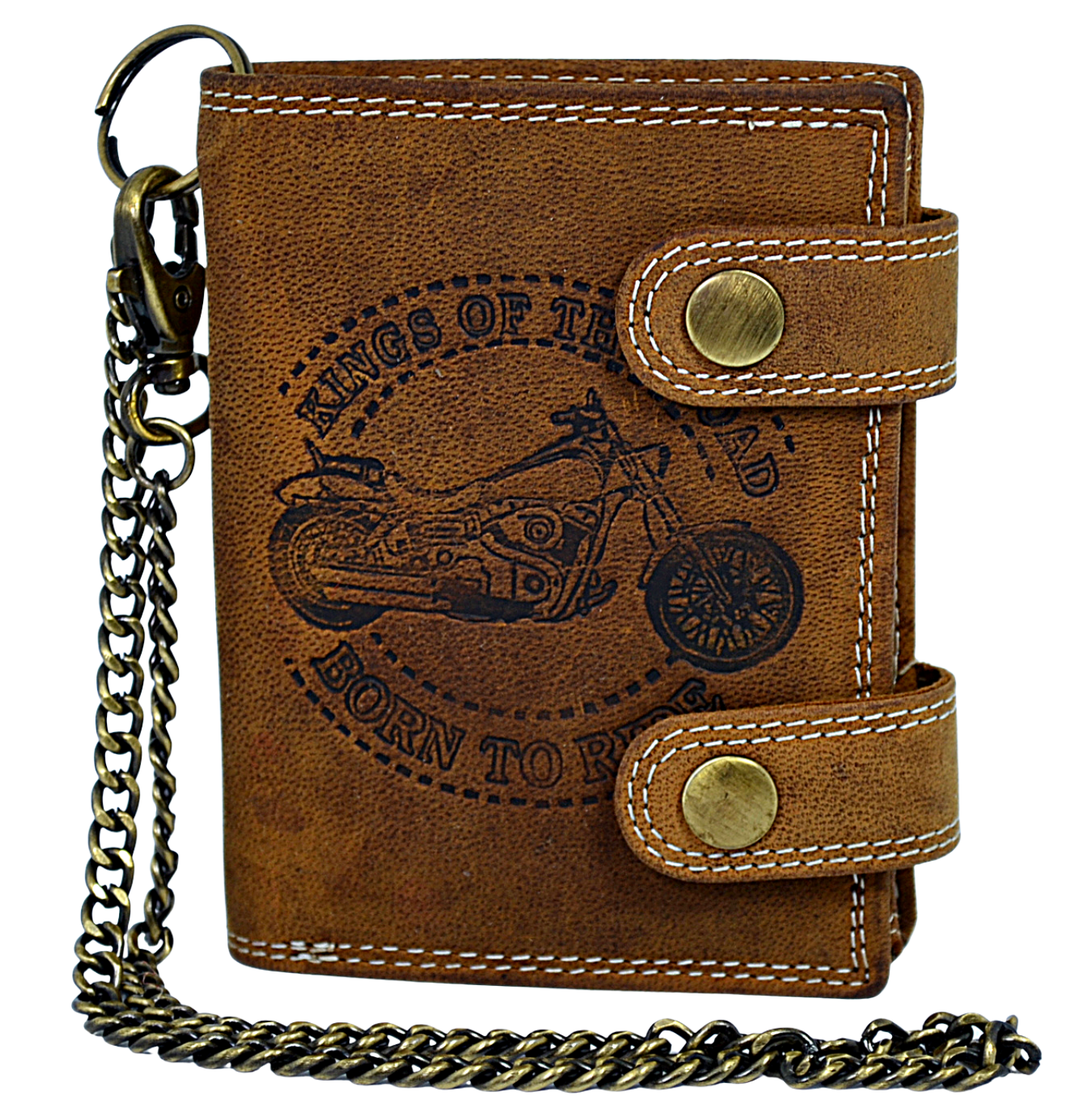 Till Burry - Mens biker leather wallet - Reindeer Leather