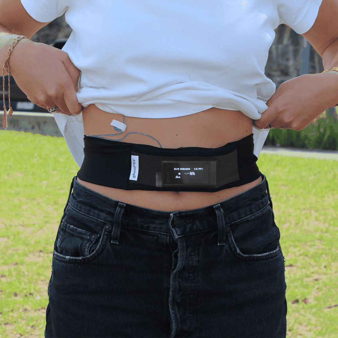 Diabetic Supplies and Accessories for Men and Women Fanny Pack for Running or Travel Slim L - 85cm to 120cm, Beige Discreet Design Glucology Insulin Pump Belt
