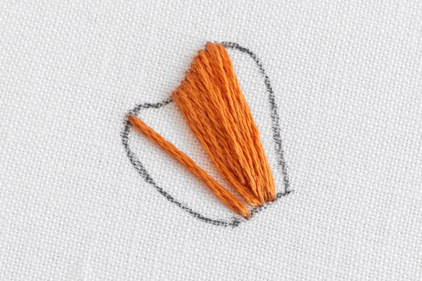 An area of satin stitch has been created.