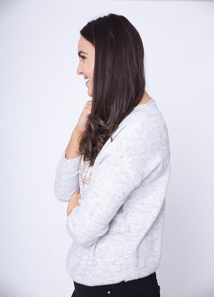 " Amour " Wool Mix Jumper in Grey