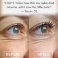 real customer before after using show lash with after eyelash image longer looking lashes