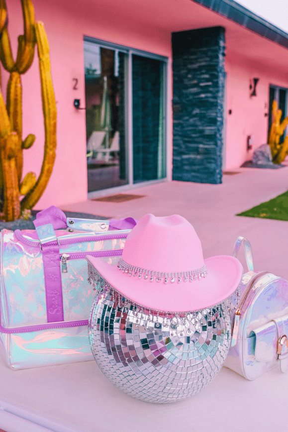 Pink Dolly Hat and Opal Weekender