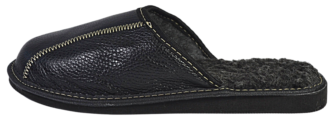 Stavros - Mens house scuff slippers - Reindeer Leather