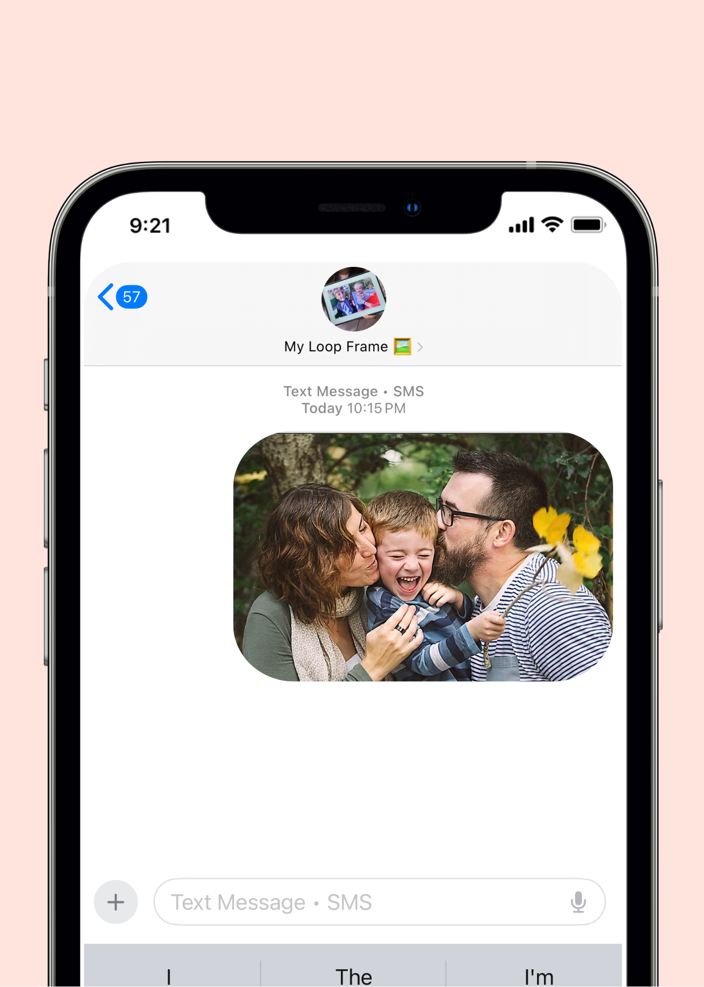 Text message workflow for sending a single photo to Loop