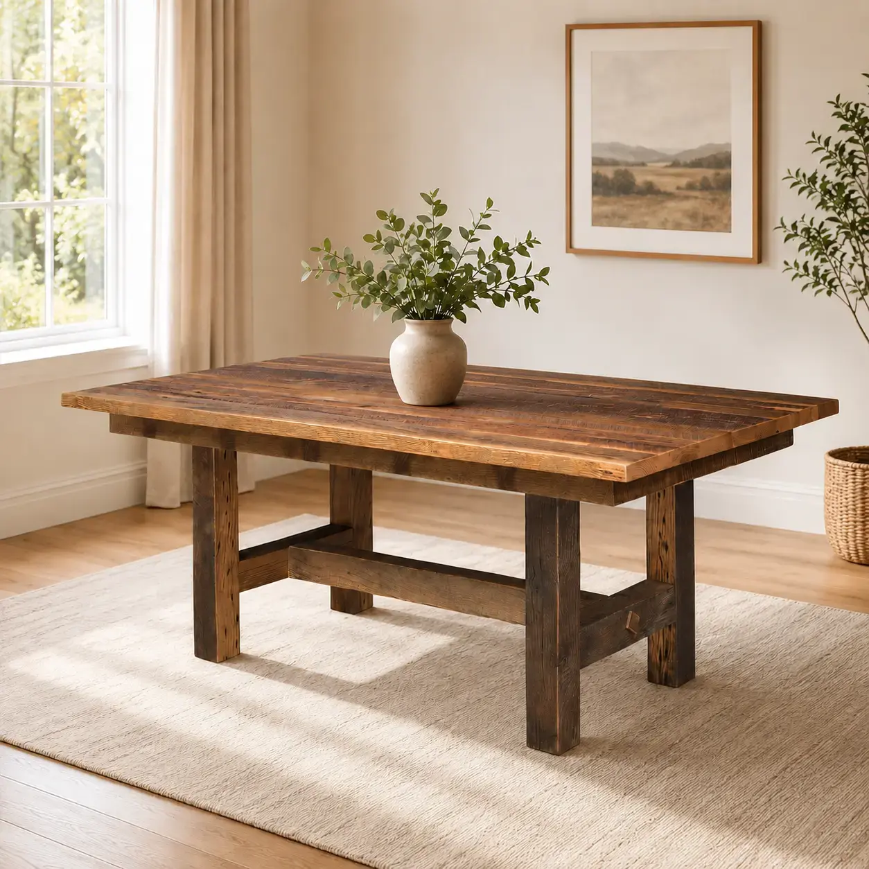 Acadia Long Plank Barnwood Table