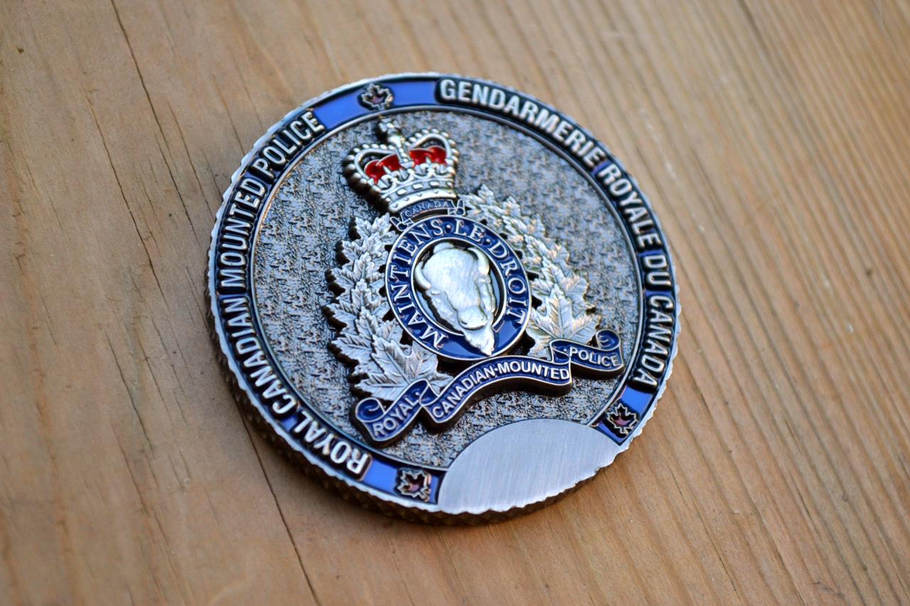 RCMP Challenge coin photo in antique silver 3D style