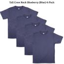 The Big Boy Bamboo Tall Crew Neck Blueberry (Blue) T-Shirt 4-Pack 1XLT-4XLT