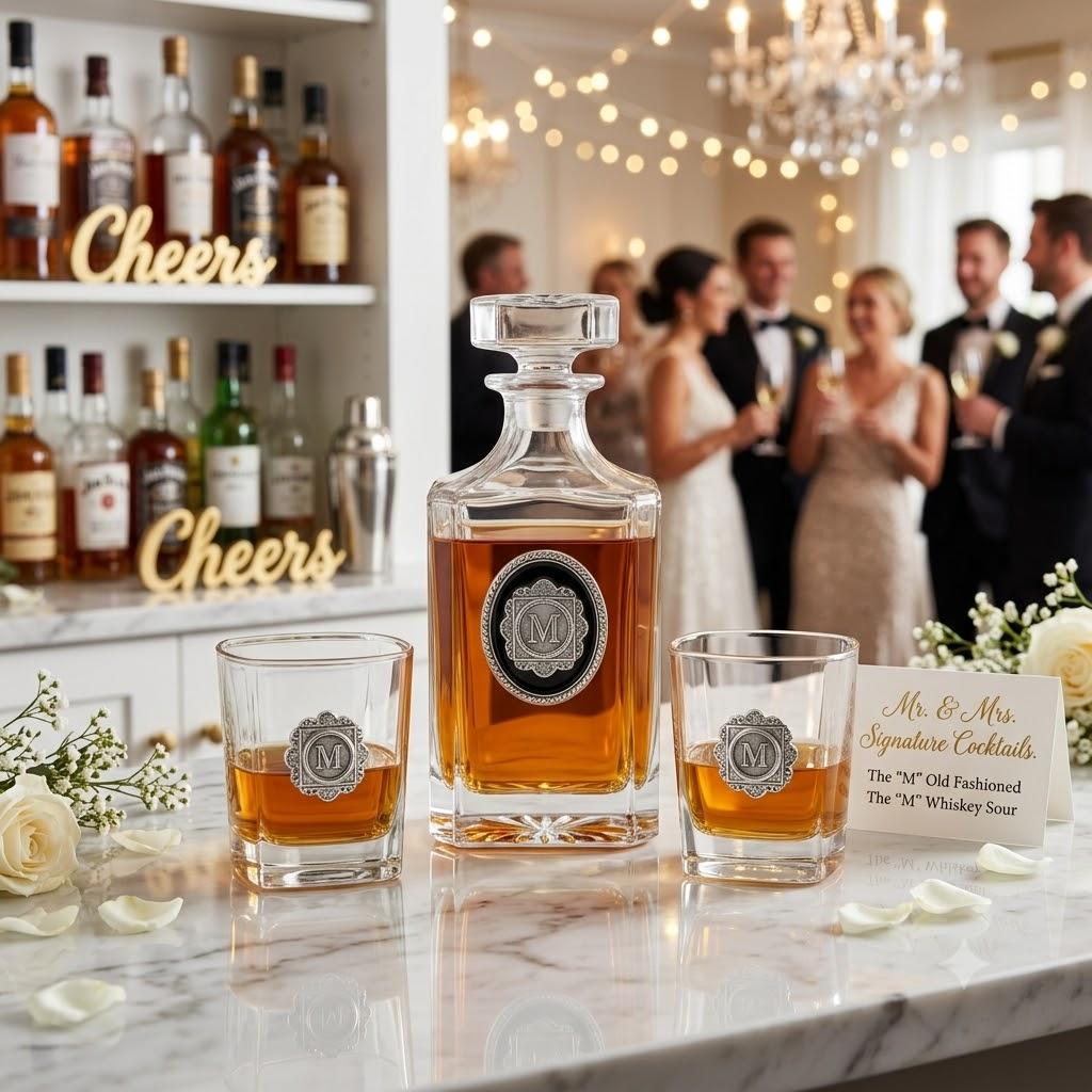Initial Decanter Set Gift for Wedding