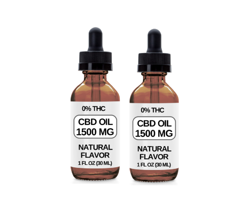 2 Pack. 2 Bottles (1500 MG CBD Each) CBD Oil Drops. (Natural Flavor)