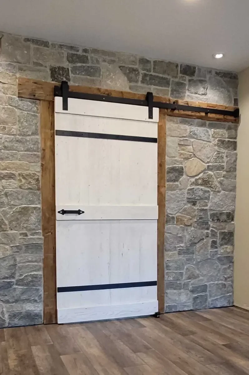 White Barn Door with Handle