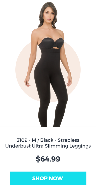 Bust lifting, ultra slimming leggings in color black