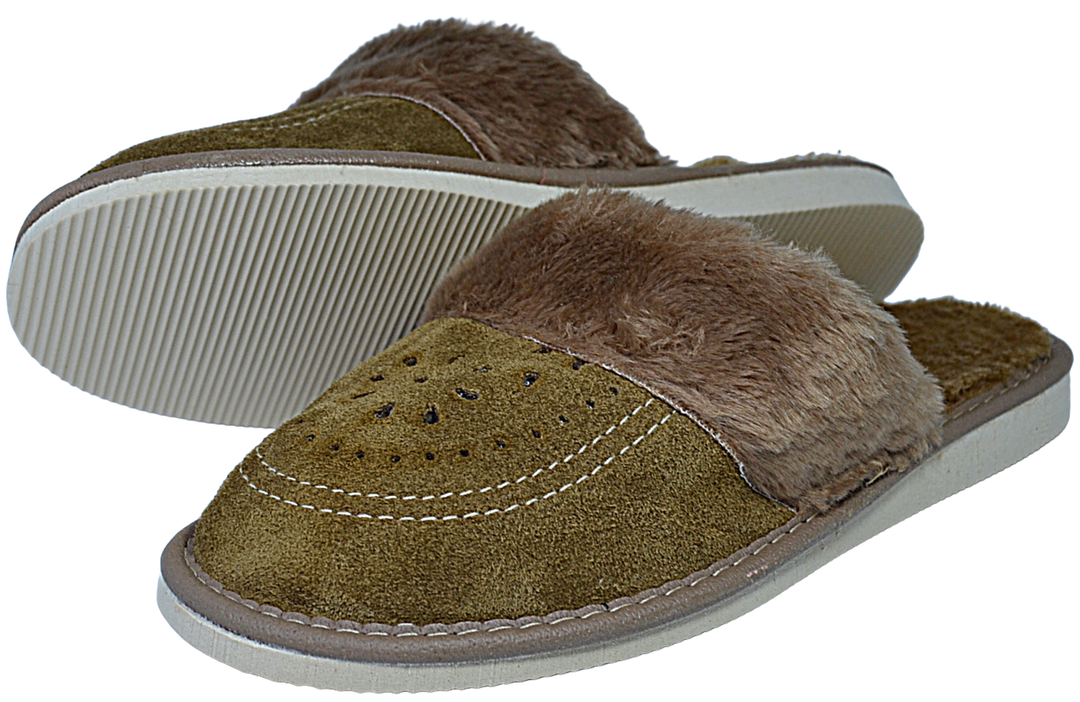 Melia - Ladies house winter scuffs - Reindeer Leather