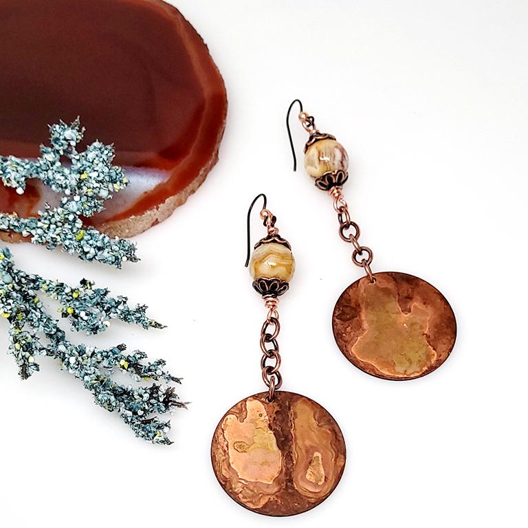Fiyah Collection Unique Copper Earrings from Junebug Jewelry Designs