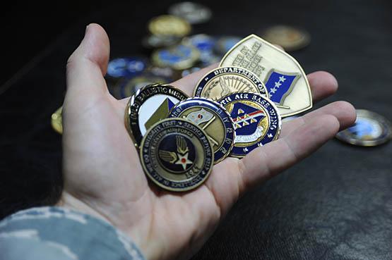 navy challenge coins on hand