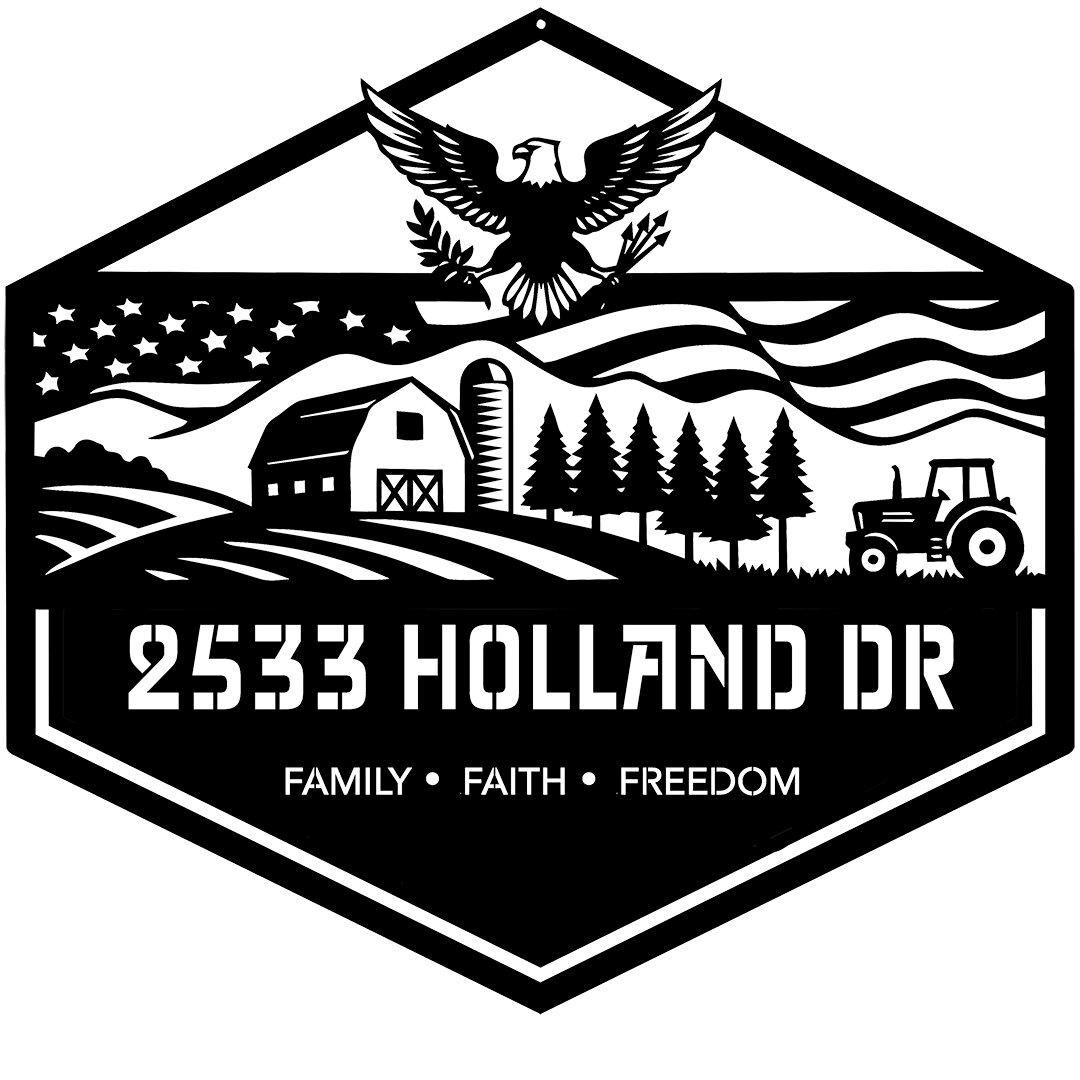 custom art farm address metal art