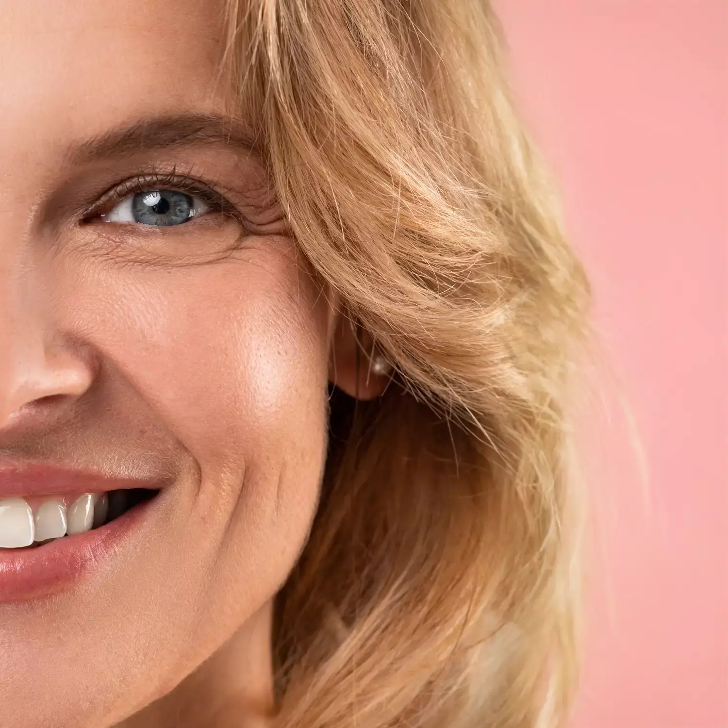 woman in 30s with bright skin