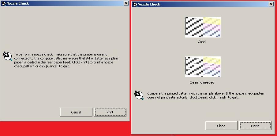 nozzle check tidak maksimal