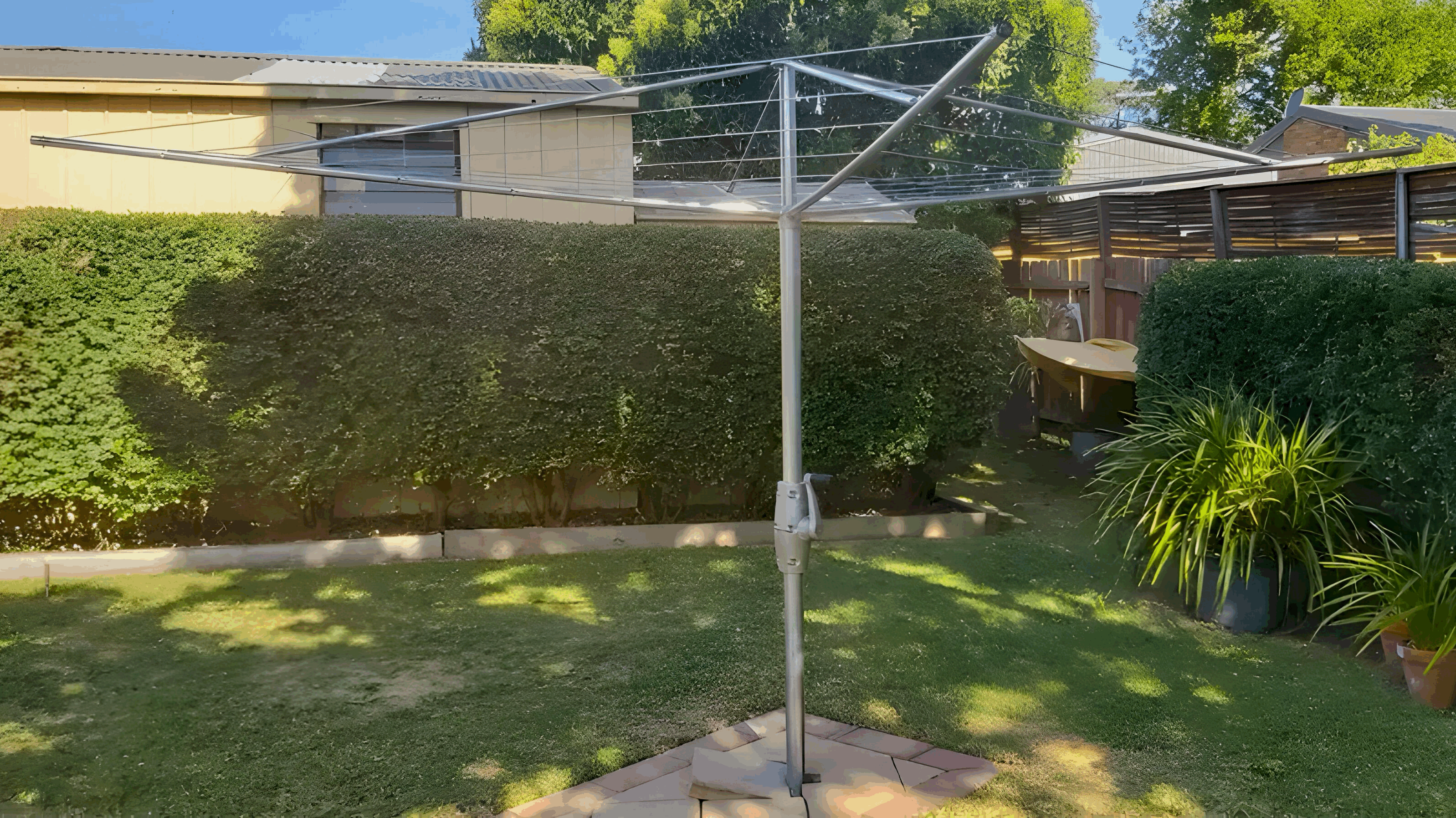 Adjusting Rotary Clothesline Height