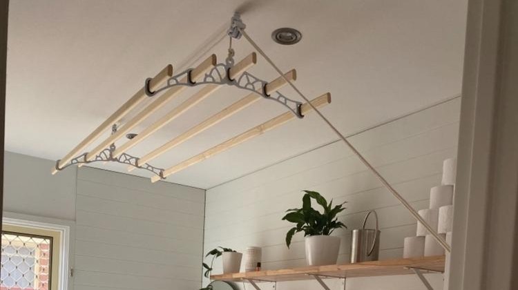 how to install a ceiling mounted clothesline