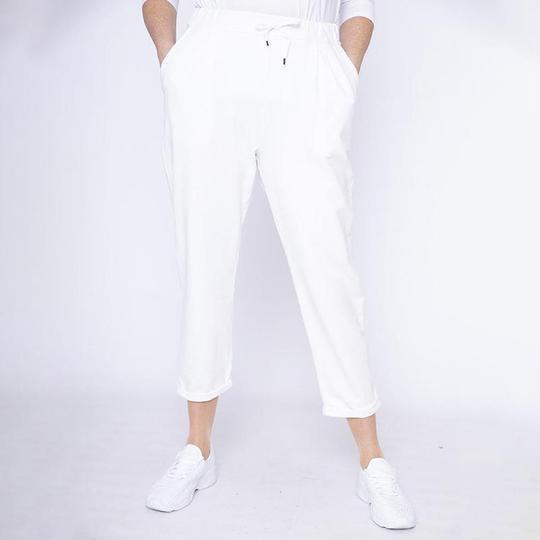 Drawstring Jersey Trouser in White