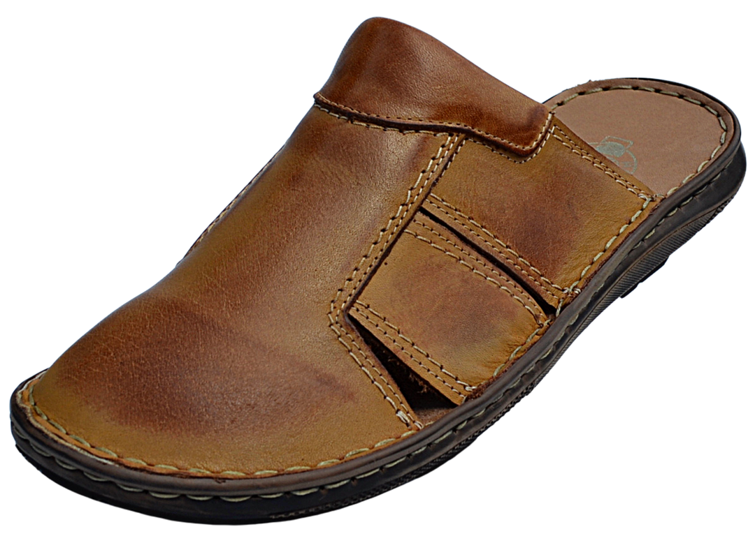 Joshua - Handmade leather clog slip-on - Reindeer Leather