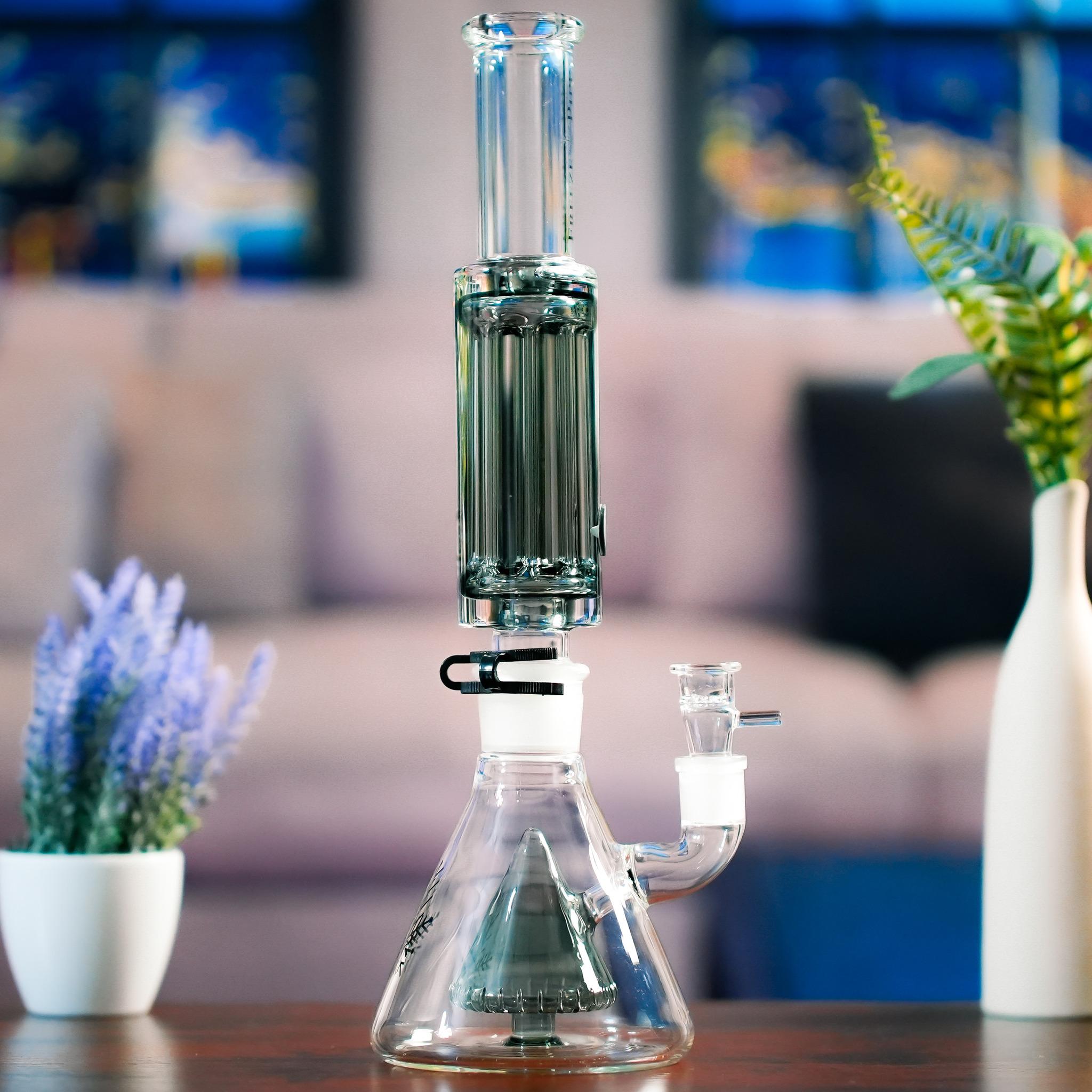 showerhead perc bong on table