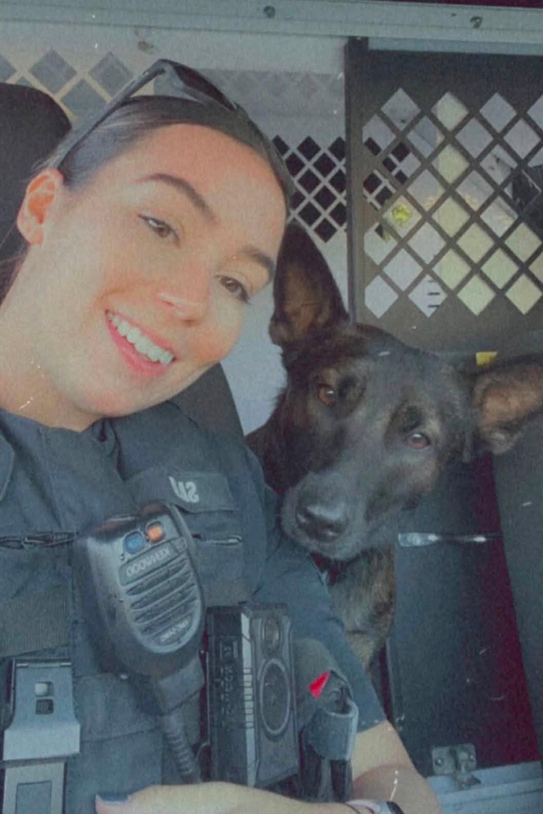k9 skye and her handler in uniform