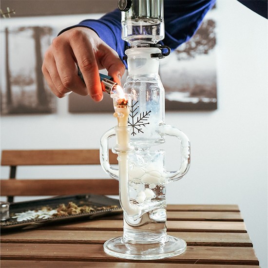 clear freeze pipe recycler bong