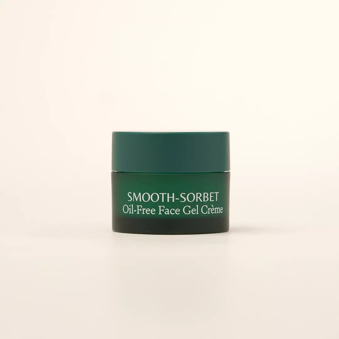 Smooth sorbet creme on beige background