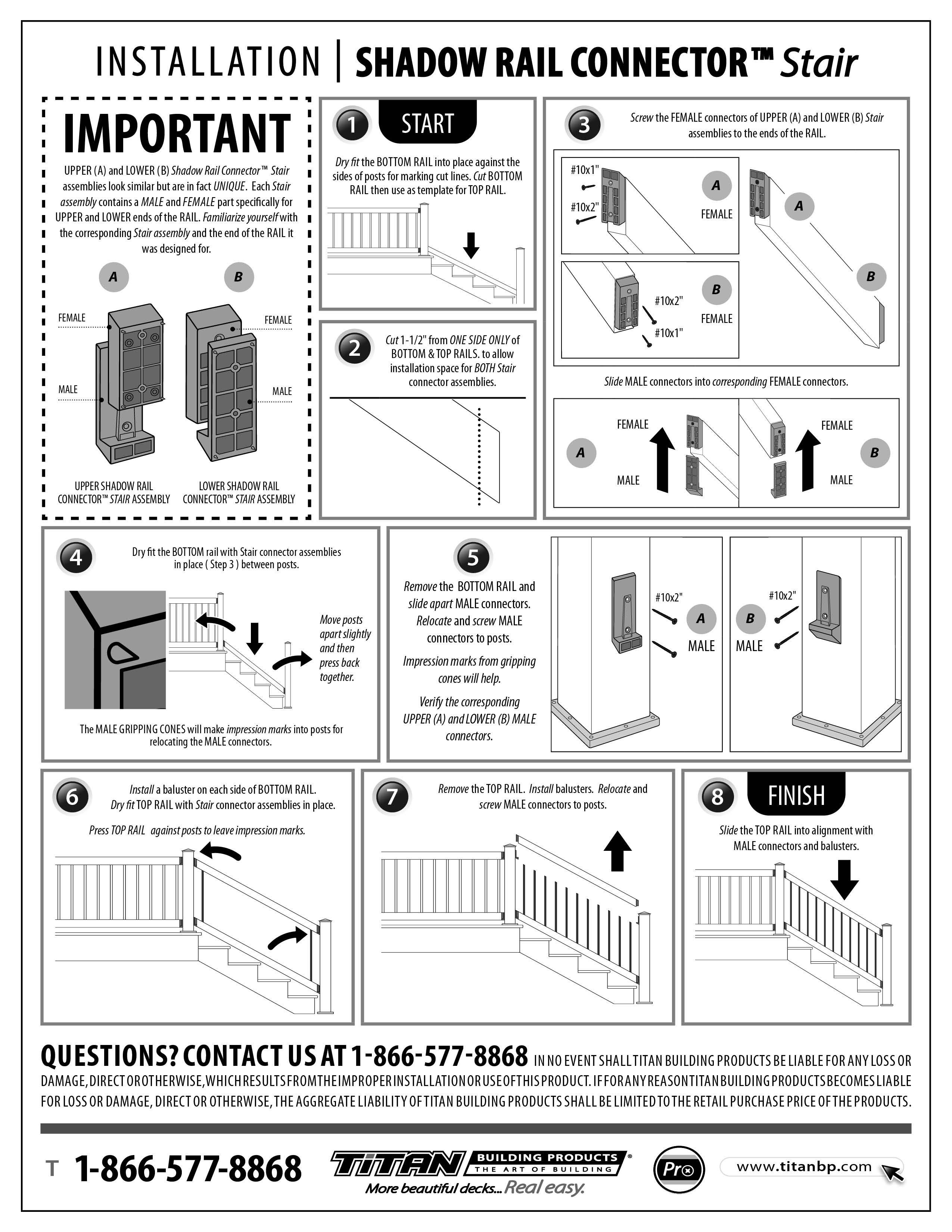 Shadow Rail Stair Connector Instructions