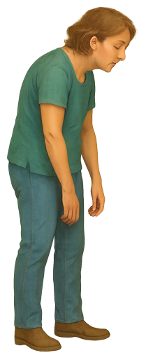 A lady slouching and looking exhausted
