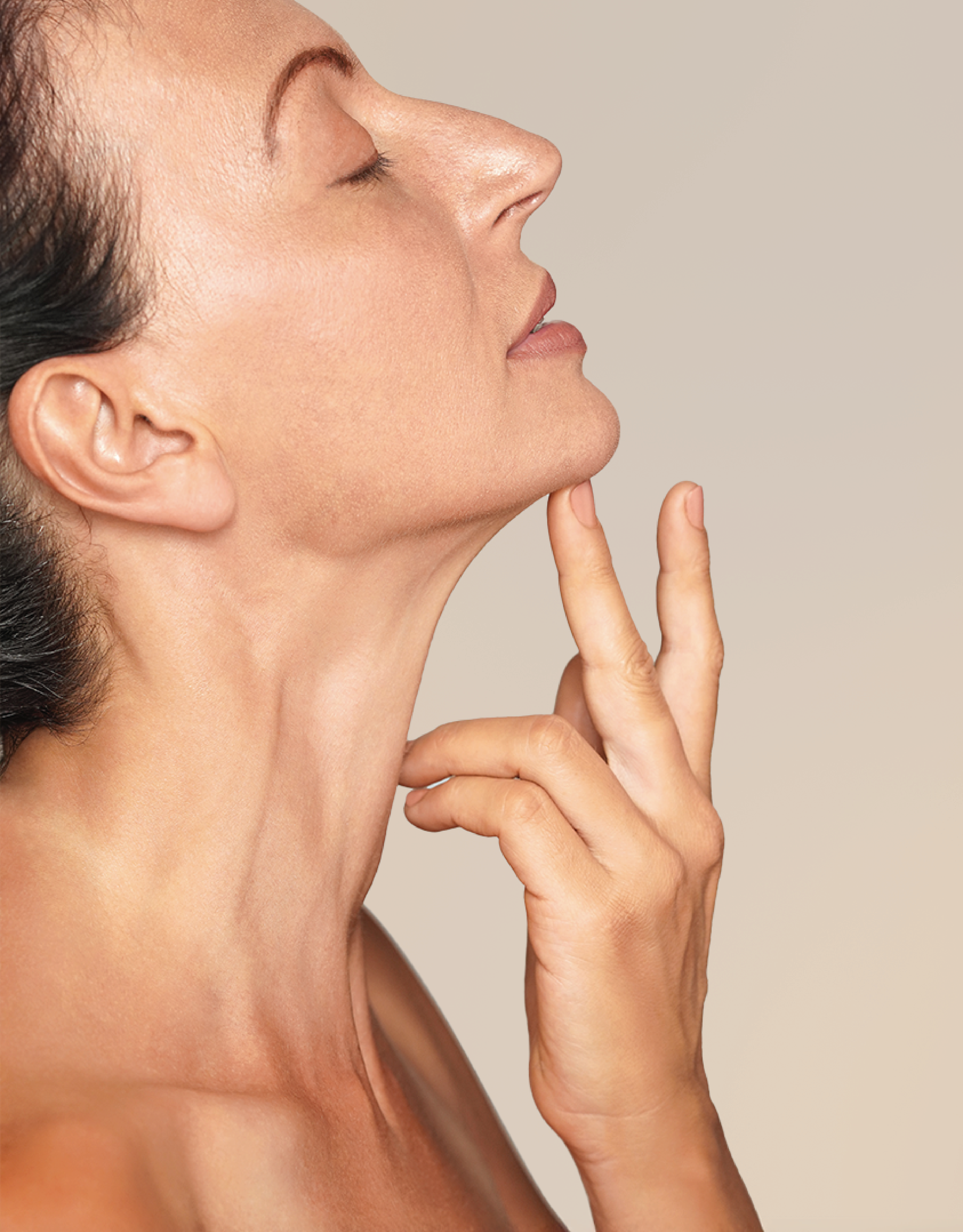 Visual representation of neck area by model