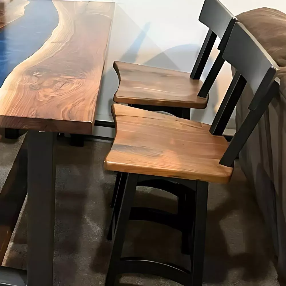 Walnut Swivel Bar Stools