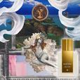 Beaut'air bottle in airy scene editorial artwork by Carlo Zambotti