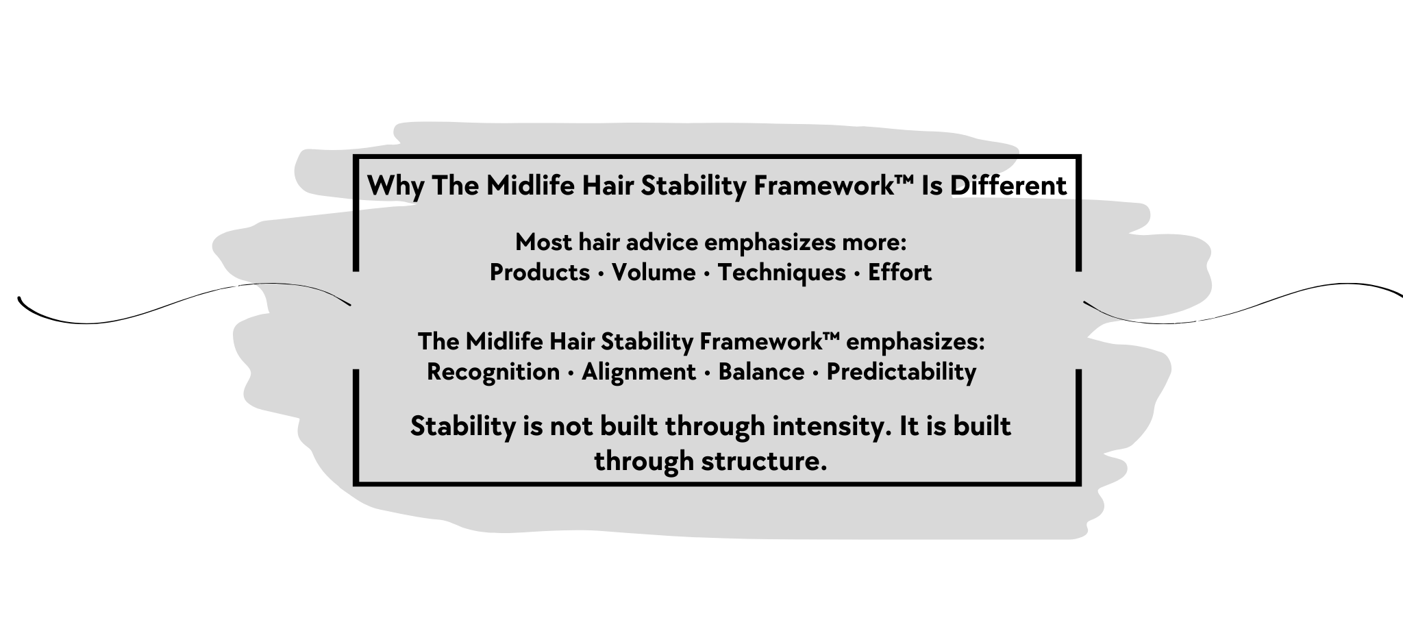 Framework for midlife hair stability