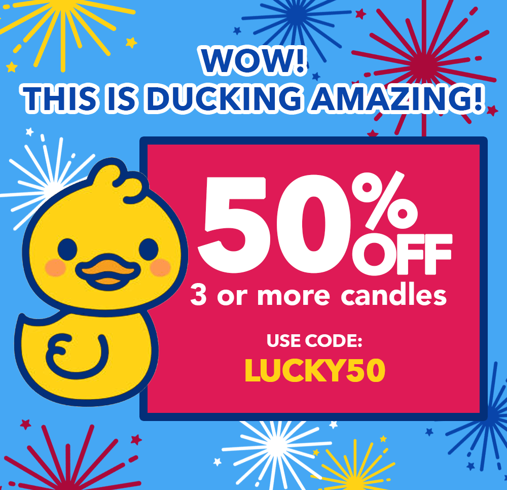 50% Off 3 or more candles! Use code: LUCKY50