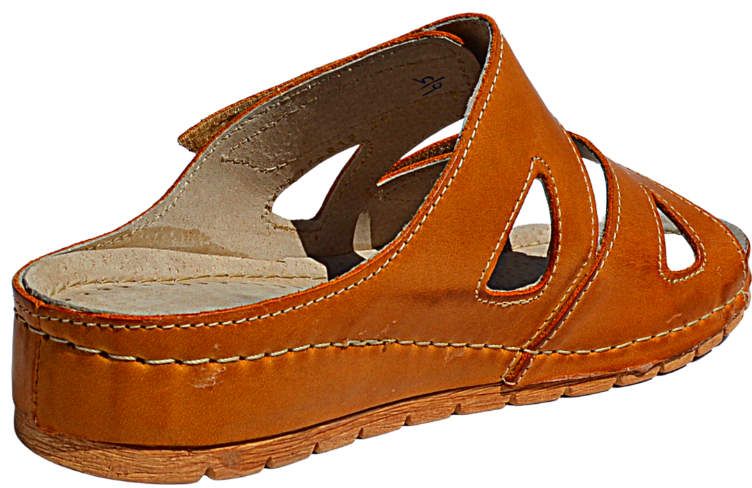 Aurora - Women beach leather slide sandals - Reindeer Leather