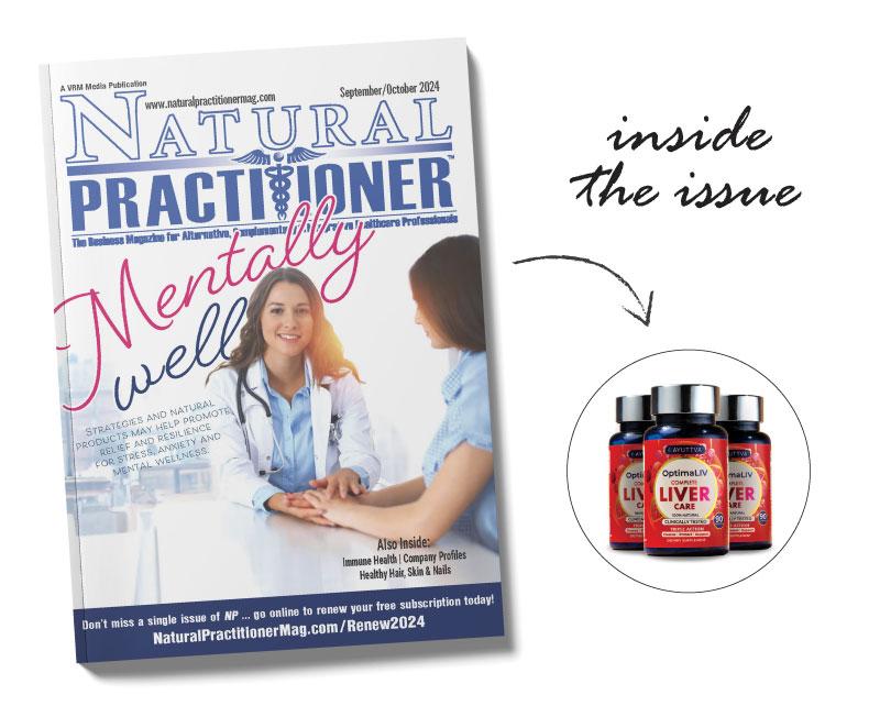 Natural Practitioner's magazine with OptimaLIV featured in it