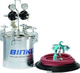 Binks 98-3156 Trophy Air Spray Gun & 2.8 Gallon Zinc Plated Pressure Tank w/ Dual Regulated